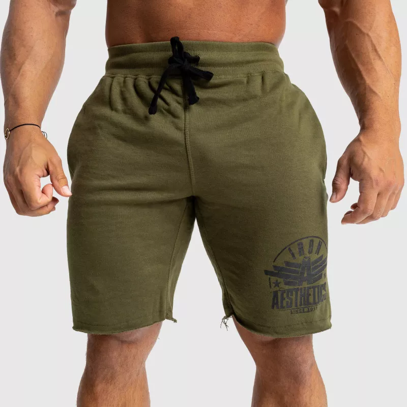 Pantaloni scurți de trening pentru bărbați Iron Aesthetics Force, verde armată-1