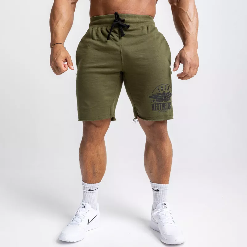 Pantaloni scurți de trening pentru bărbați Iron Aesthetics Force, verde armată-3