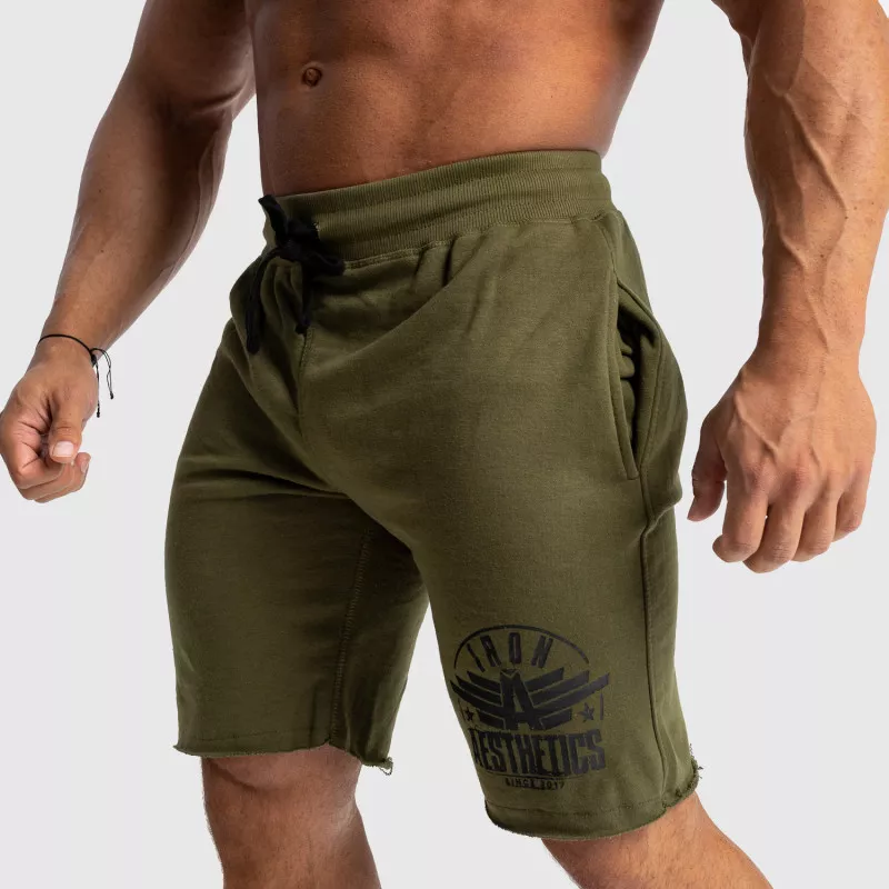 Pantaloni scurți de trening pentru bărbați Iron Aesthetics Force, verde armată-4