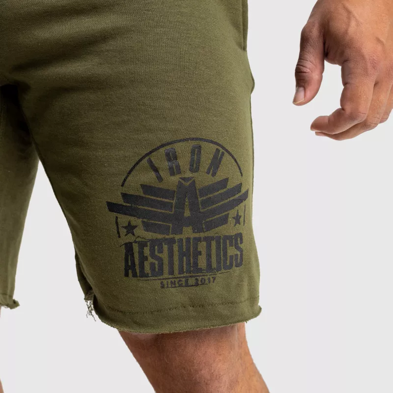 Pantaloni scurți de trening pentru bărbați Iron Aesthetics Force, verde armată-6