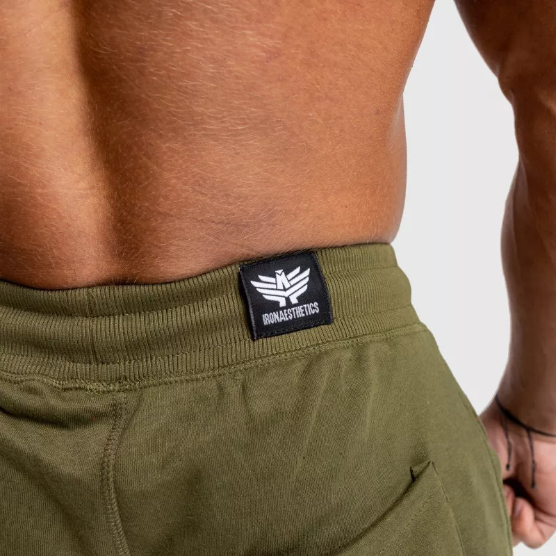 Pantaloni scurți de trening pentru bărbați Iron Aesthetics Force, verde armată-7
