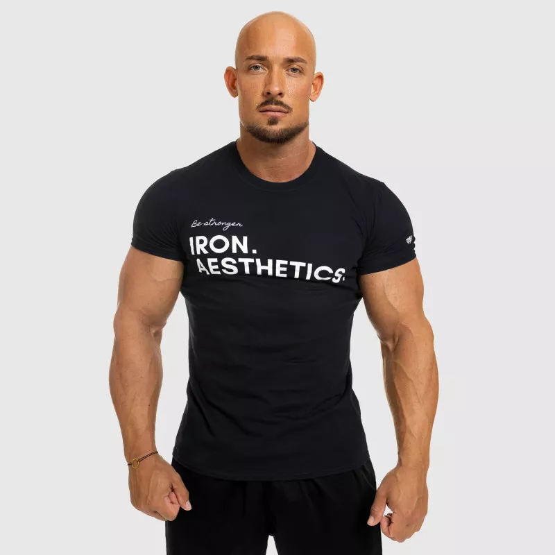 Tricou fitness pentru bărbați Iron Aesthetics Be Stronger, negru-4
