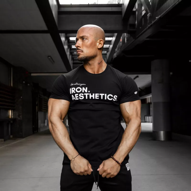 Tricou fitness pentru bărbați Iron Aesthetics Be Stronger, negru-3