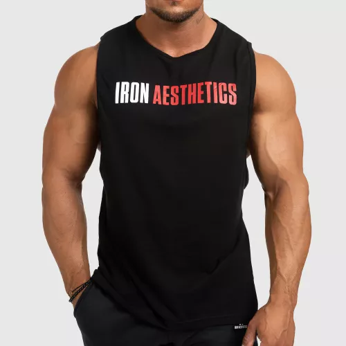 MAIOU fitness pentru bărbați Iron Aesthetics Signature, negru-roșu