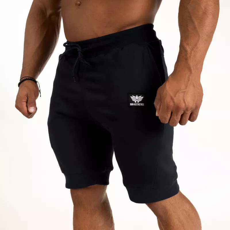 Pantaloni scurți de trening pentru bărbați Iron Aesthetics Badge, negrii-1